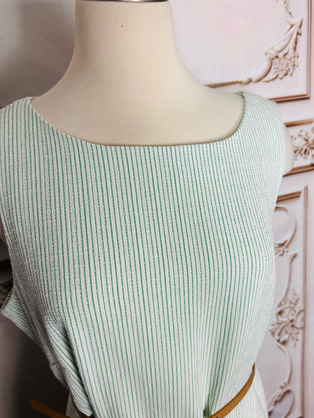 Preston & York Mint Green Sleeveless Sheath Dress with Belt - Picture 5 of 16